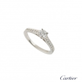 Cartier Platinum Diamond 1895 Solitaire Ring Size 49 N4164649
